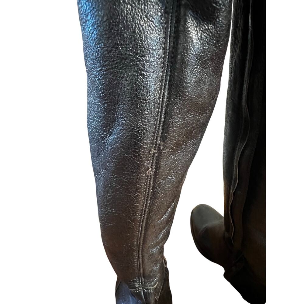 JIL SANDER Italy Dark Brown Leather Shearling Lined Tall Boots | 38 - Picture 5 of 14